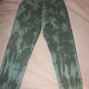 12th Tribe Green Tie-Dye Straight Leg Jeans
